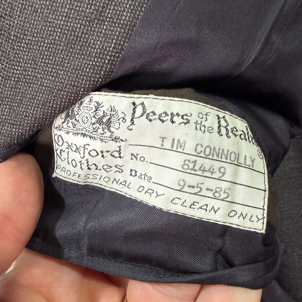 Vintage 80s Oxxford Clothes Bespoke Mens 42XS Brown Wool 2-Button Suit 34x27 - Picture 8 of 16